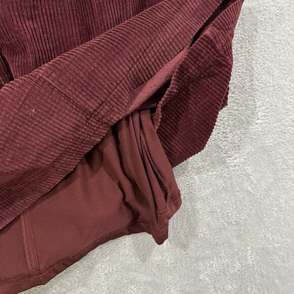 American Eagle Dress Women's Medium Corduroy Maroon Red Sleeveless Jumper Bib - Picture 5 of 11